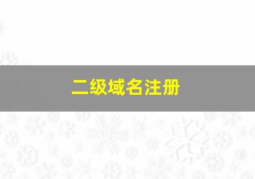 二级域名注册