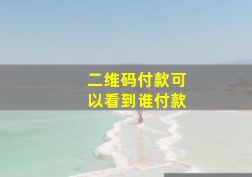 二维码付款可以看到谁付款