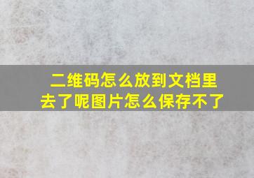 二维码怎么放到文档里去了呢图片怎么保存不了