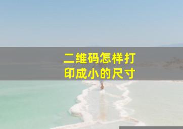 二维码怎样打印成小的尺寸