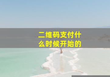 二维码支付什么时候开始的