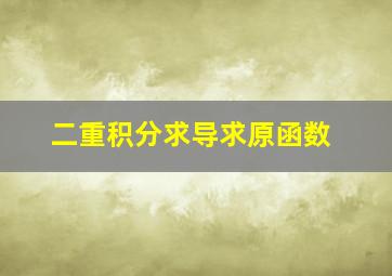 二重积分求导求原函数