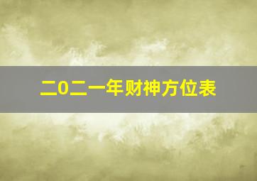 二0二一年财神方位表