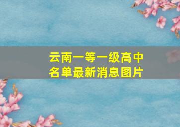 云南一等一级高中名单最新消息图片