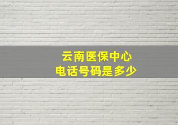 云南医保中心电话号码是多少