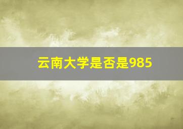 云南大学是否是985