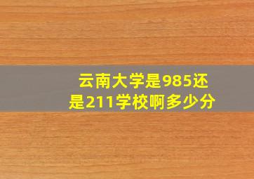 云南大学是985还是211学校啊多少分