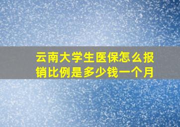 云南大学生医保怎么报销比例是多少钱一个月