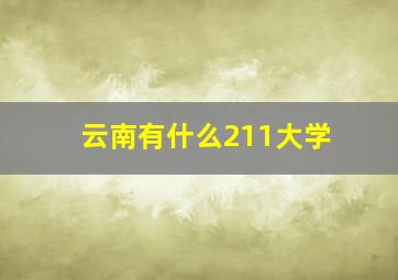 云南有什么211大学