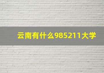 云南有什么985211大学