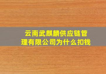 云南武麒麟供应链管理有限公司为什么扣钱