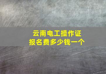 云南电工操作证报名费多少钱一个