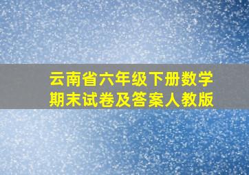 云南省六年级下册数学期末试卷及答案人教版