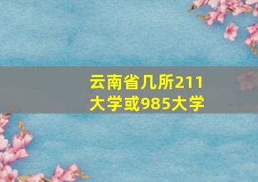 云南省几所211大学或985大学