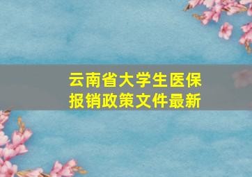 云南省大学生医保报销政策文件最新