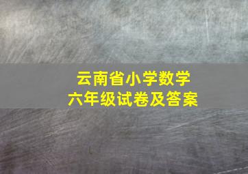 云南省小学数学六年级试卷及答案