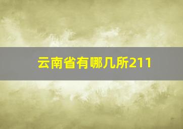 云南省有哪几所211