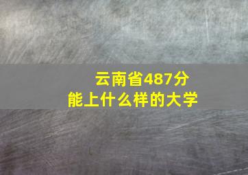 云南省487分能上什么样的大学