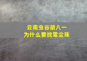 云南虫谷胡八一为什么要找雮尘珠