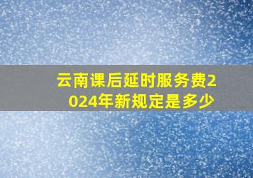 云南课后延时服务费2024年新规定是多少