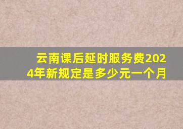 云南课后延时服务费2024年新规定是多少元一个月