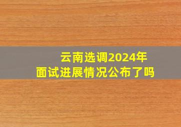 云南选调2024年面试进展情况公布了吗