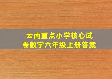 云南重点小学核心试卷数学六年级上册答案