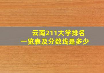 云南211大学排名一览表及分数线是多少