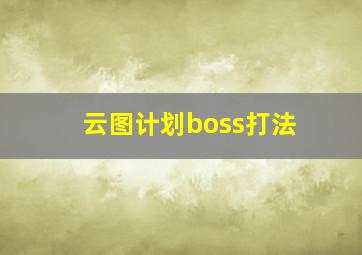 云图计划boss打法