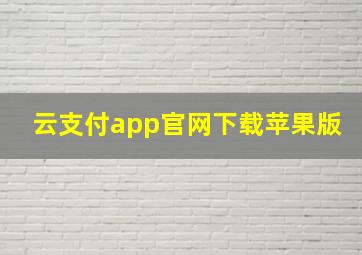 云支付app官网下载苹果版