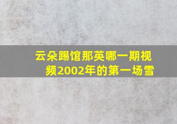 云朵踢馆那英哪一期视频2002年的第一场雪