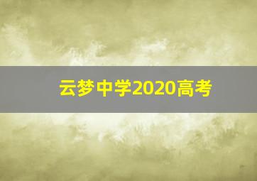 云梦中学2020高考