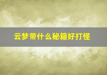 云梦带什么秘籍好打怪