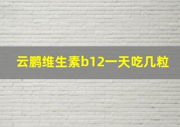 云鹏维生素b12一天吃几粒