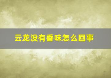 云龙没有香味怎么回事