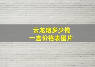 云龙烟多少钱一盒价格表图片