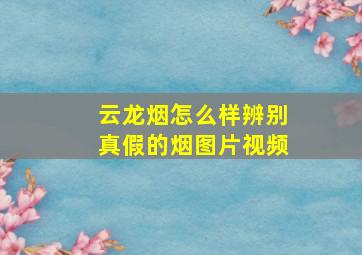 云龙烟怎么样辨别真假的烟图片视频