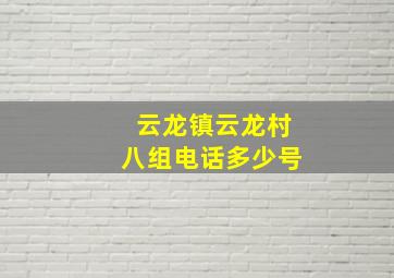 云龙镇云龙村八组电话多少号