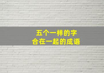 五个一样的字合在一起的成语