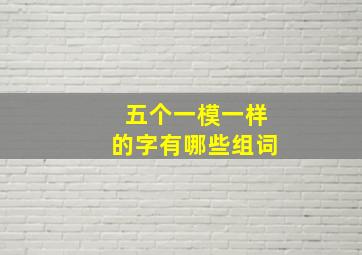 五个一模一样的字有哪些组词