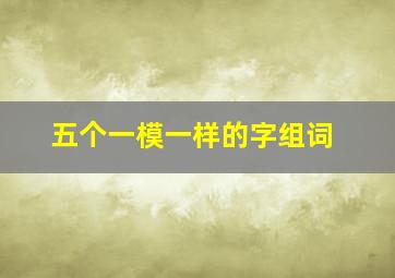 五个一模一样的字组词