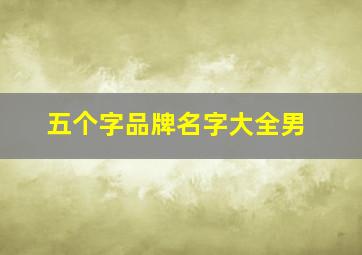 五个字品牌名字大全男