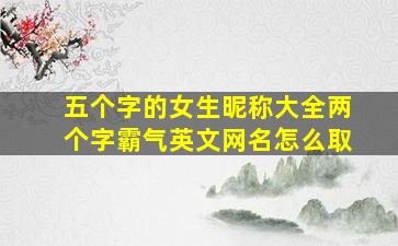 五个字的女生昵称大全两个字霸气英文网名怎么取