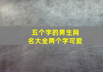 五个字的男生网名大全两个字可爱