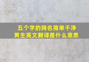 五个字的网名简单干净男生英文翻译是什么意思