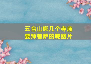 五台山哪几个寺庙要拜菩萨的呢图片