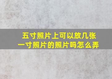 五寸照片上可以放几张一寸照片的照片吗怎么弄