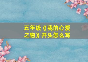 五年级《我的心爱之物》开头怎么写