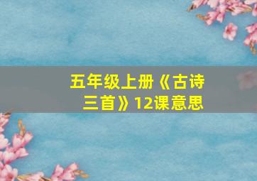 五年级上册《古诗三首》12课意思