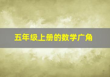 五年级上册的数学广角